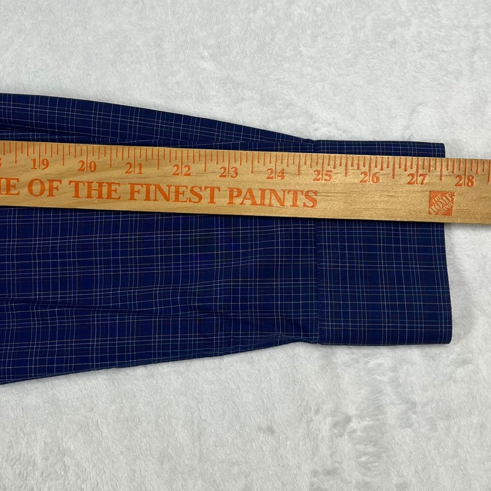 Eton Button Down Mens XL Blue Micro Check Contemporary Fit Cotton Dress Shirt - Picture 10 of 11